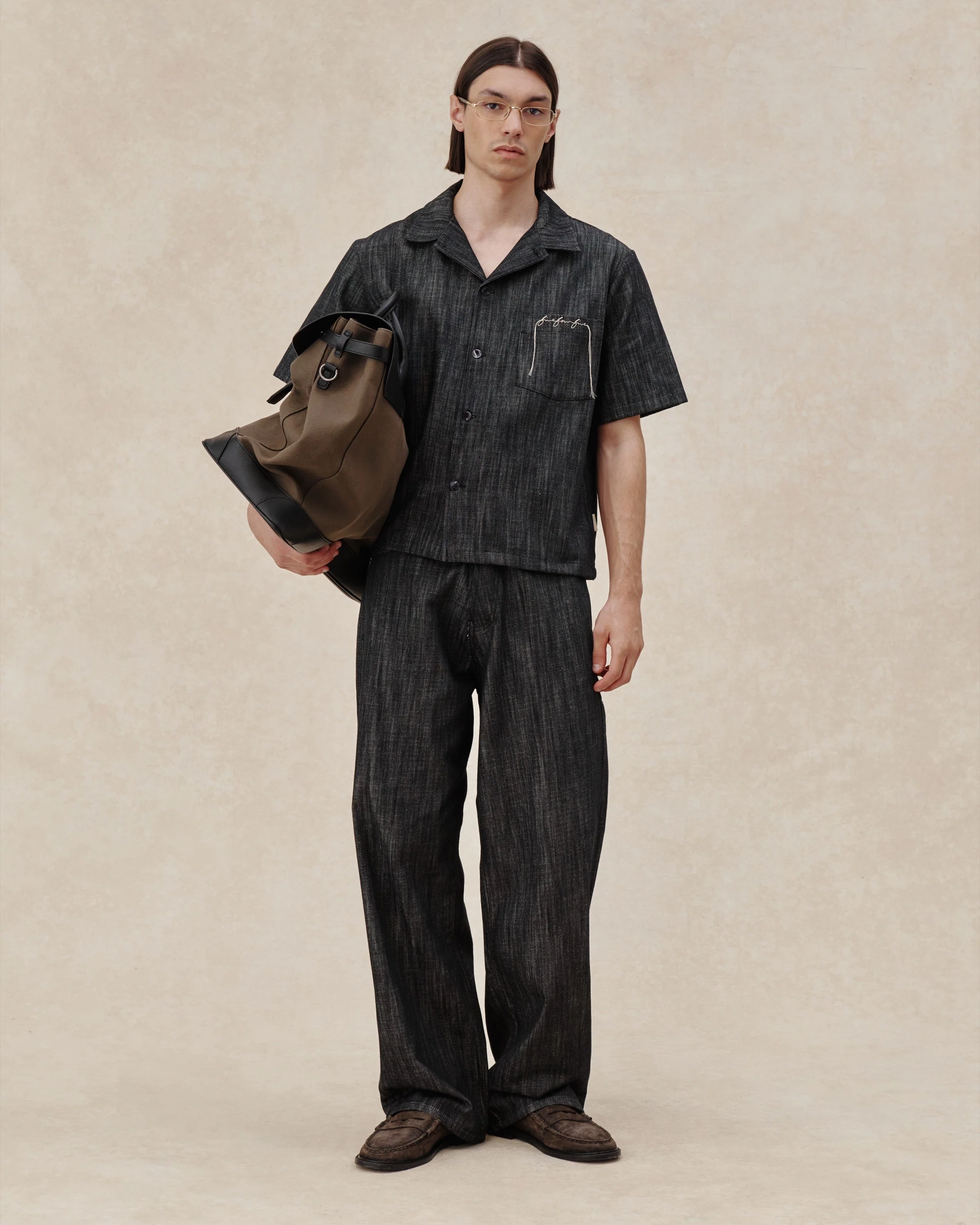 545 Lightweight Raw Denim Bowling Shirt - Image 4